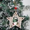 Christmas Pendant Decoration Wooden Christmas Ornaments Wooden Christmas Decorations Set for Home Parties Gnome Star
