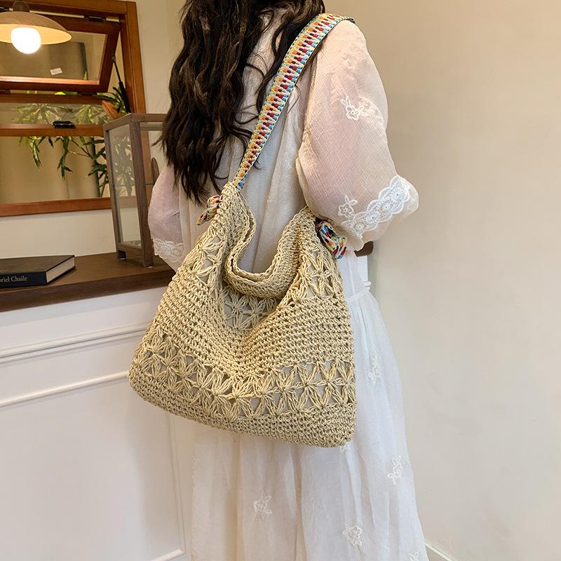 Holiday style going out woven bag women's new temperament simple shoulder bag foreign style versatile beach bag