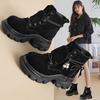 Autumn and Winter New Thick-soled Heightening Martin Boots Women's Lace-up Fashion Knight Boots Women's Boots High Value