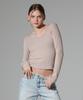 REEMNIK Slim Cut-Out Long Sleeve T-Shirt [Beige]