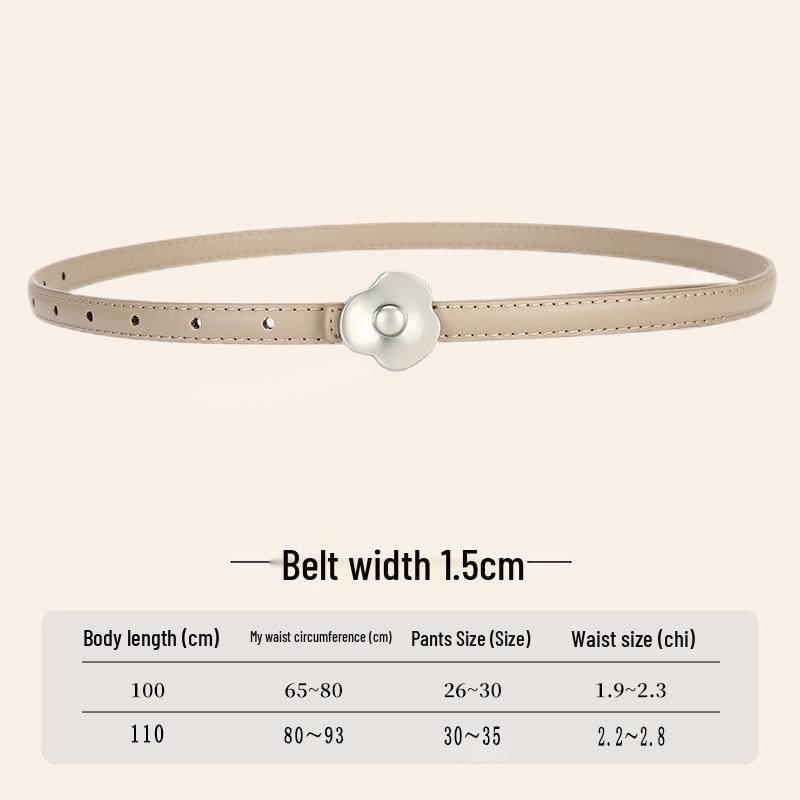 2026 Women's 1.5cm Thin Korean Style Casual Pants Belt - Simple and Versatile for Students