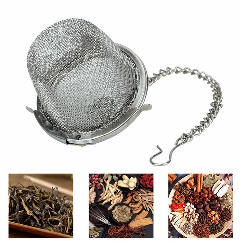 2Pcs Tea Ball Infuser Stainless Steel Spice Ball Strainer Mesh Tea Filter Herbal Infusion Leaf Tea Infuser Diffuser Accessories