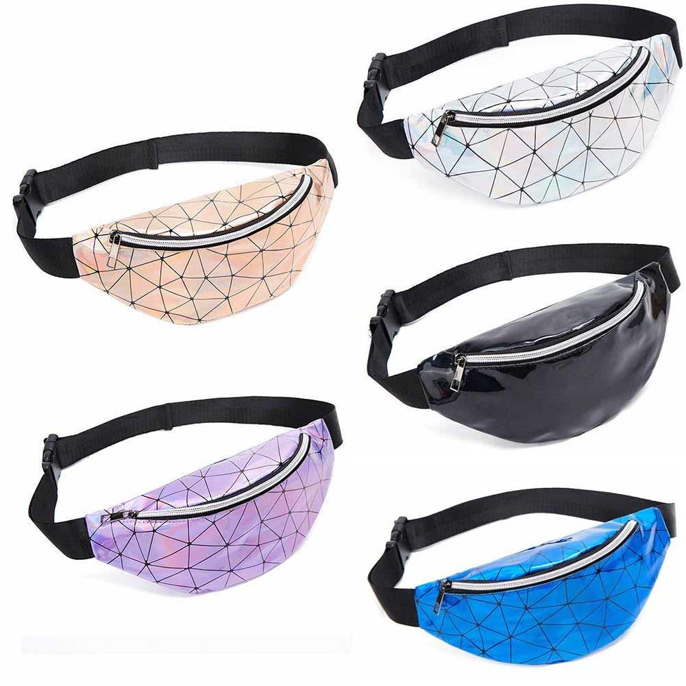 Elegant Geometric Holographic Waist Bags Stylish Fanny Belt Packs For Any Occasion