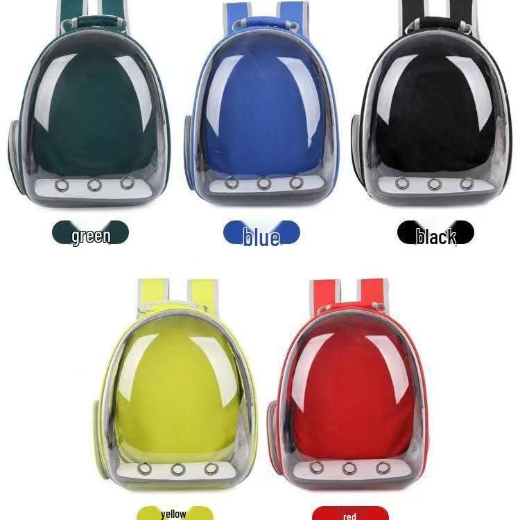 Atmungsaktiver Transparenter Katzen- & Hundetransportrucksack - Handgehaltenes Weltraumkapsel-Design