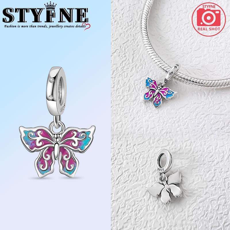 copper Butterfly Collection Color Pink Red Charm Bead Charms Bead Charms Pendant for Authentic Bracelets Woman Girl Jewellery