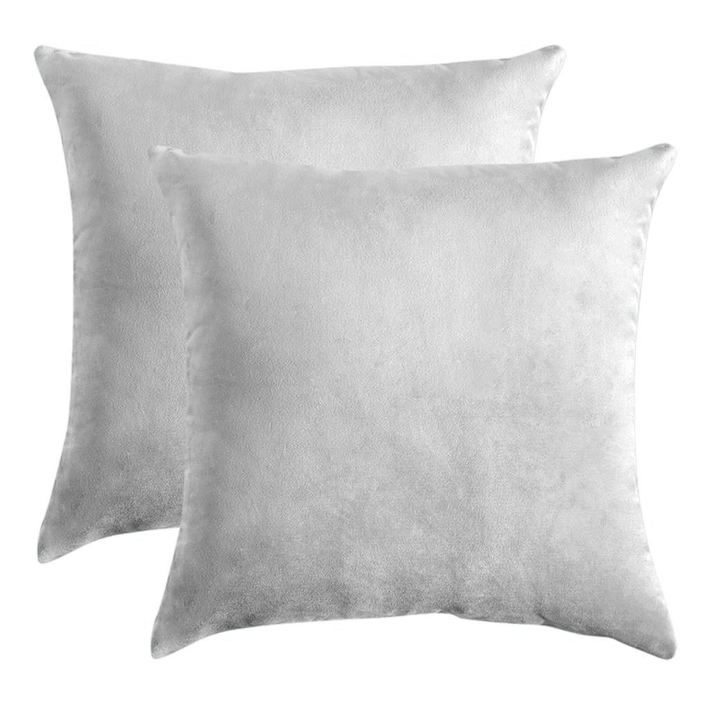 Decorative Pillowcase, Light Gray, Velvet