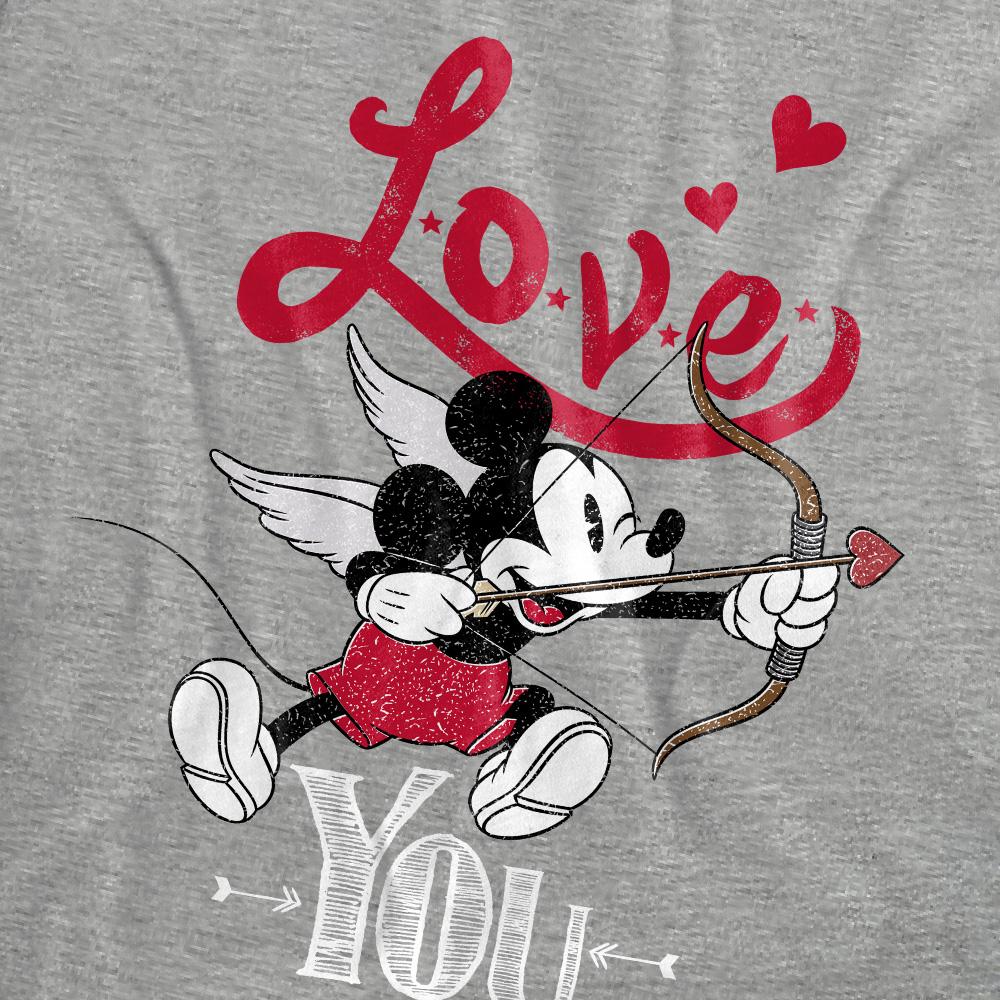 Disney Womens/Ladies Love You Mickey Mouse Cupid Heather T-Shirt