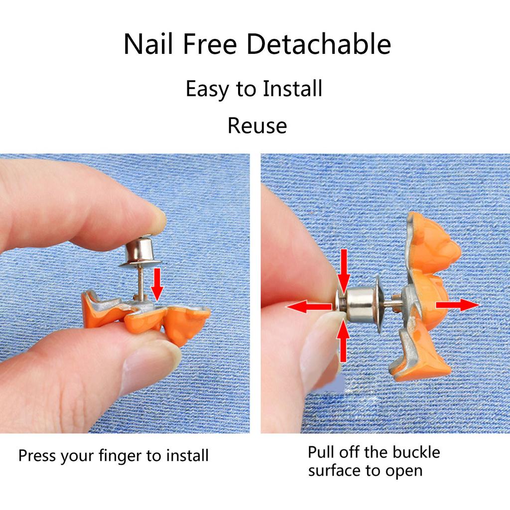 2Pcs Bear Shaped Jean Button Pin Adjustable Waist Buckle Extender Button Detachable Jean Button Pins, No Sewing Required