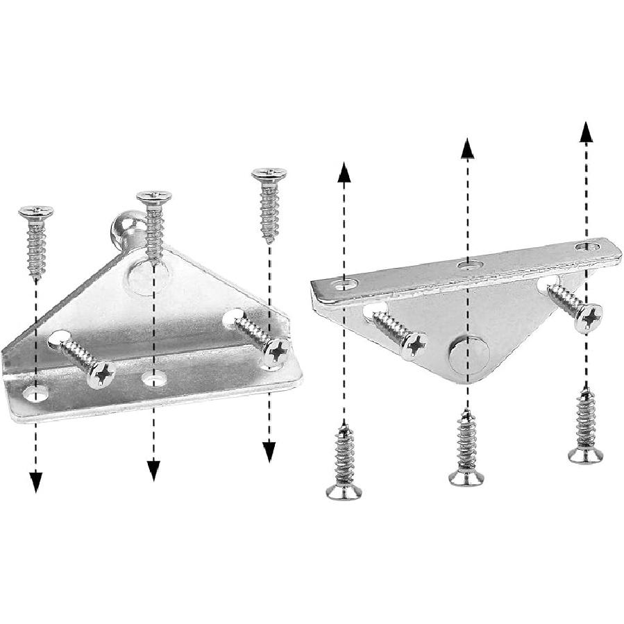 OTUAYAUTO YAQLS06 Angled Gas Strut Mounting Brackets - 10Mm Ball Stud With Screws (Pack Of 4)