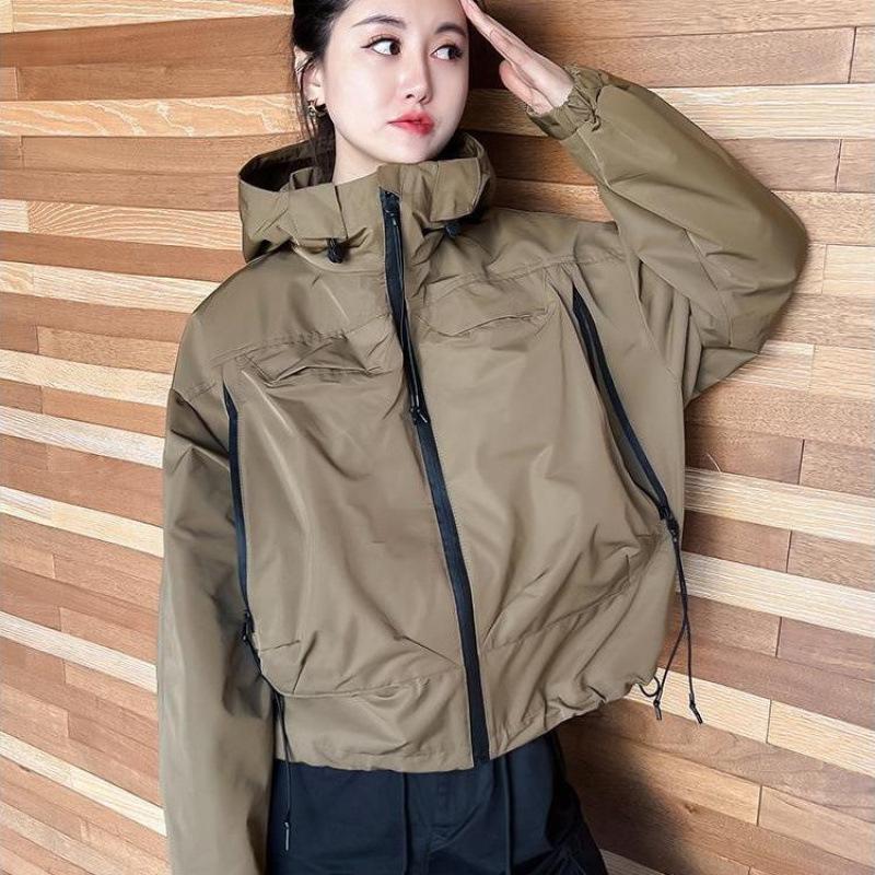 Spring and Autumn Women's Hooded Jacket Jacket Trench Coat Jacket