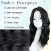 European American Fashion New Wig Black Forehead Lace Mid Split Wool Roll Long Curled Hair