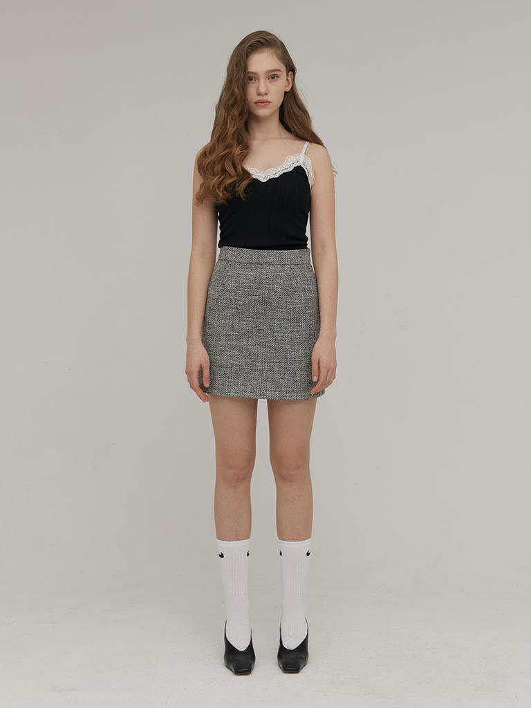 Asula Amor Tweed Skirt [Black]