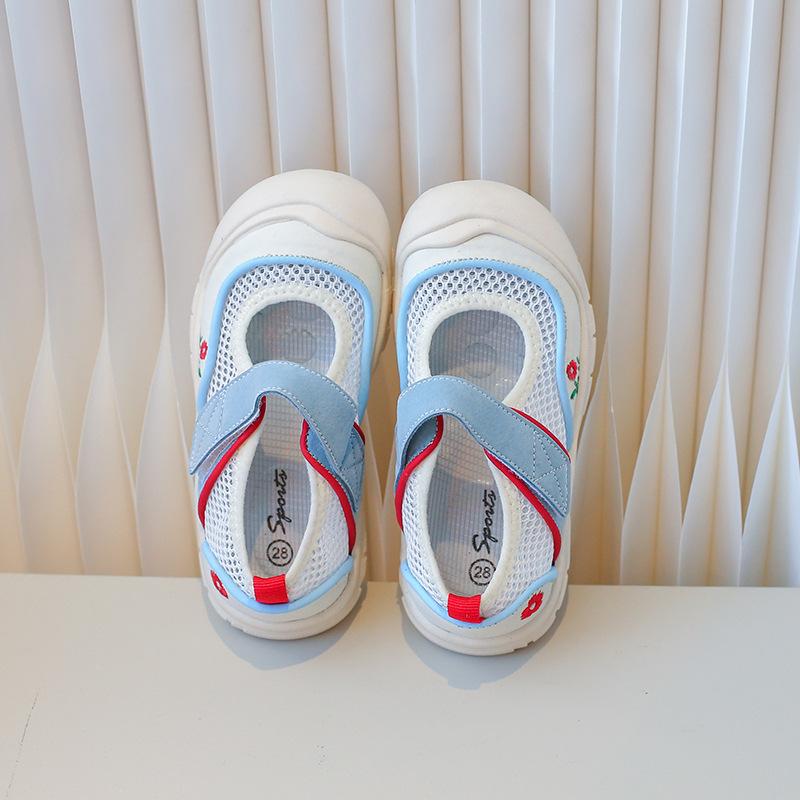 2025 Spring and Autumn New Children's Sports Shoes Girls Anti-collision Sandals Mesh Breathable Soft Sole Non-slip Casual Shoes Single Shoes
