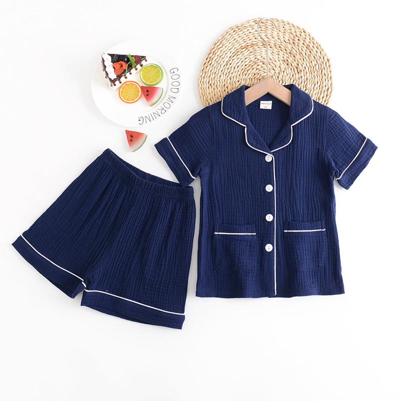 

Корейский пижамный комплект из хлопковой марли с принтом пончиков для детей - летний кардиган 100cm