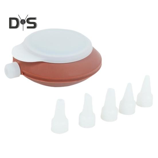 

5 шт. силиконовый кондитерский трубогиб многоразовый экструдер для крема с 5 декоративными насадками пищевой макаронс декоративный инструмент для выпечки тортов коричневый