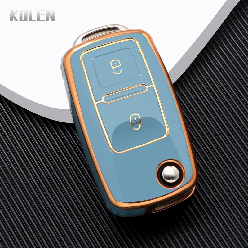 Tpu Car Key Case Cover Shell Fob For Volkswagen Vw Polo Golf Passat Tiguan Beetle Caddy T5 Up Eos Skoda Octavia Seat Leon Altea
