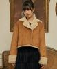 Itov Seoul Back Ribbon Crop Shearling Jacket