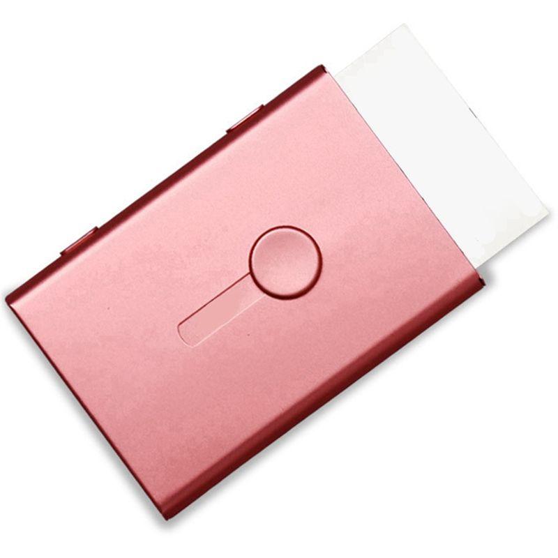 BHBL Metal Business Card Holder Protective Sleeve Thumb Slider Push Open Suitable for ID Card Male and Female Design