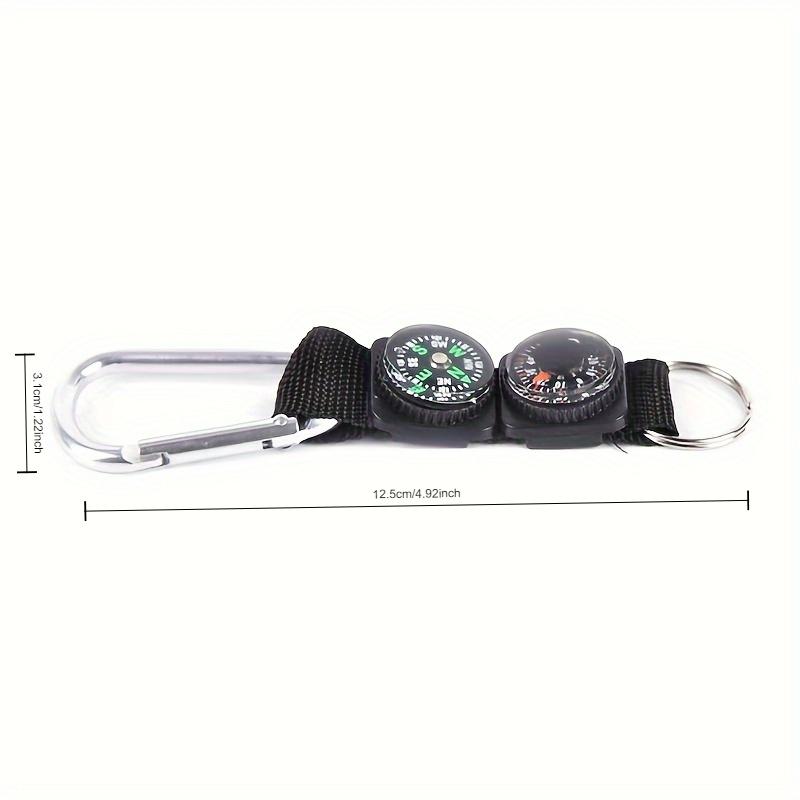 4pcs Three in one outdoor button with compass and thermometer, durable ABS/aluminum material, easy to carry, can be hung on a backpack