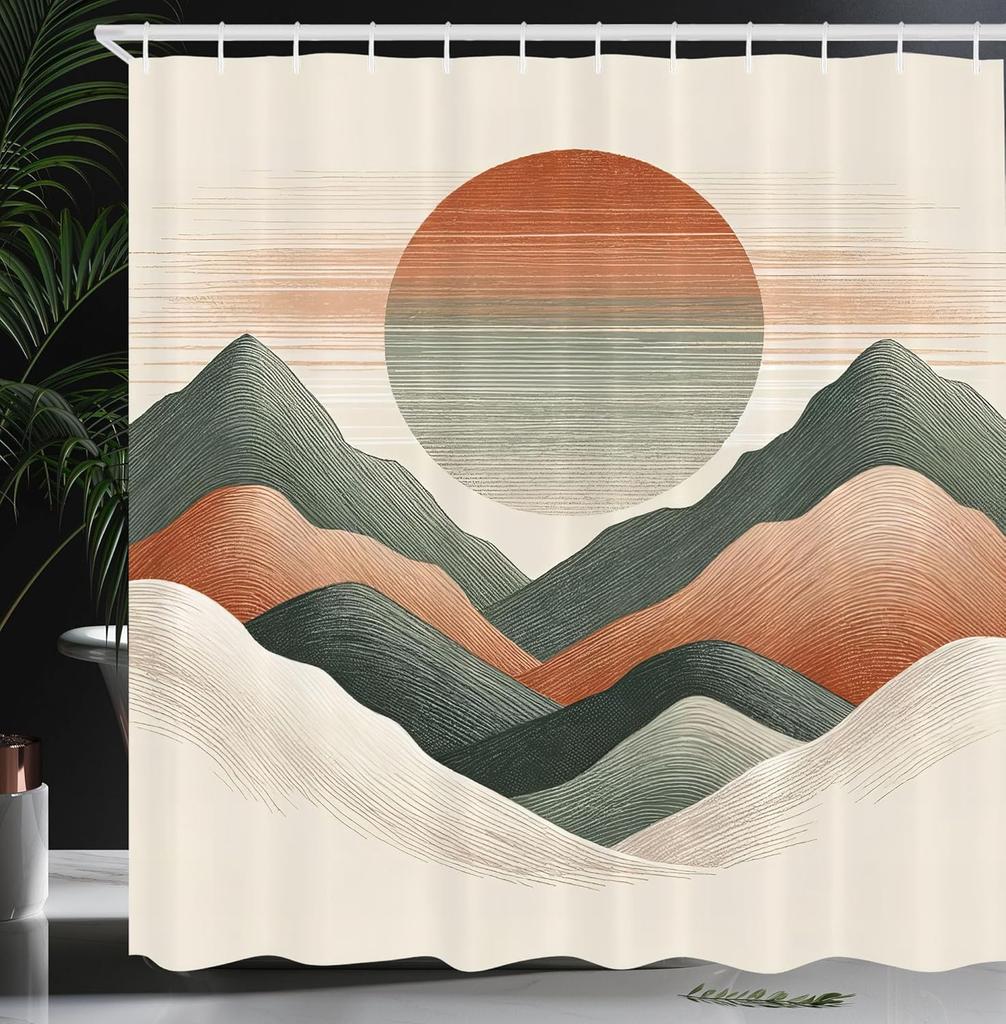 Floral Plant Theme Vintage Shower Curtain Vine Green Leafy Peacock Fabric Bathroom Decorative Shower Curtain with Hook