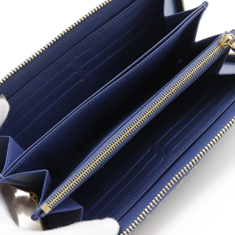 Louis Vuitton Zippy Wallet Purse M82958 Blue Monogram Denim Unisex Used