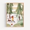 Modern Autumn Lovers Pumpkin Winter Forest Illustration Poster and Prints Canvas Printing Wall Art Picture for Living Room Decor