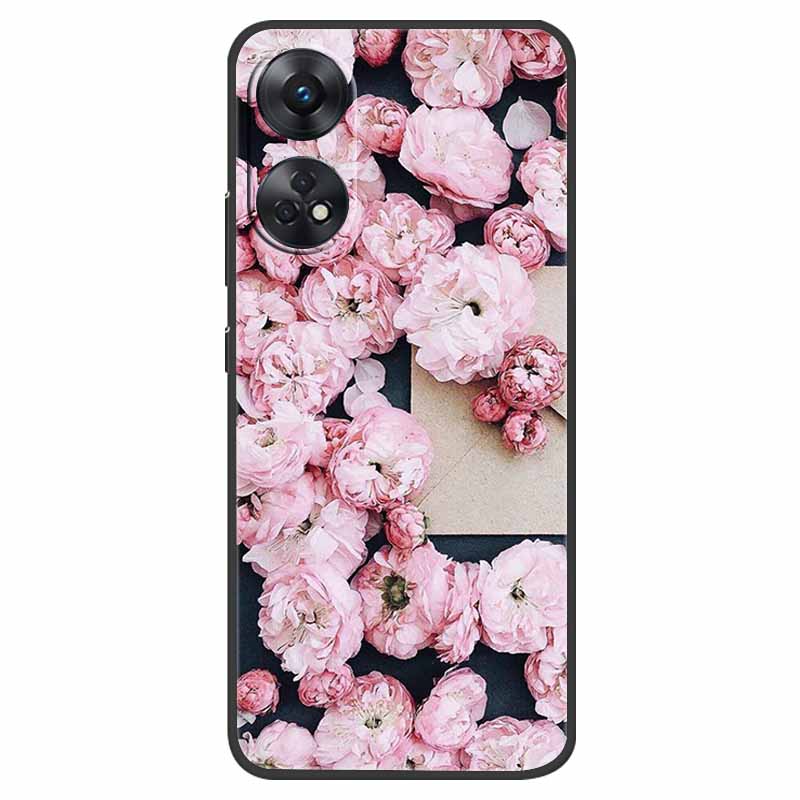 Case For Oppo Reno 8T Cover Black Silicone Soft Phone Back Cases for Oppo Reno8 T 4G Fundas Reno8T CPH2481 6.43" Lovely Fundas