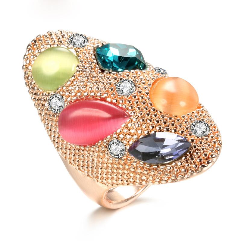 SIMJOO Fashionable Color Opal Ring Jewelry