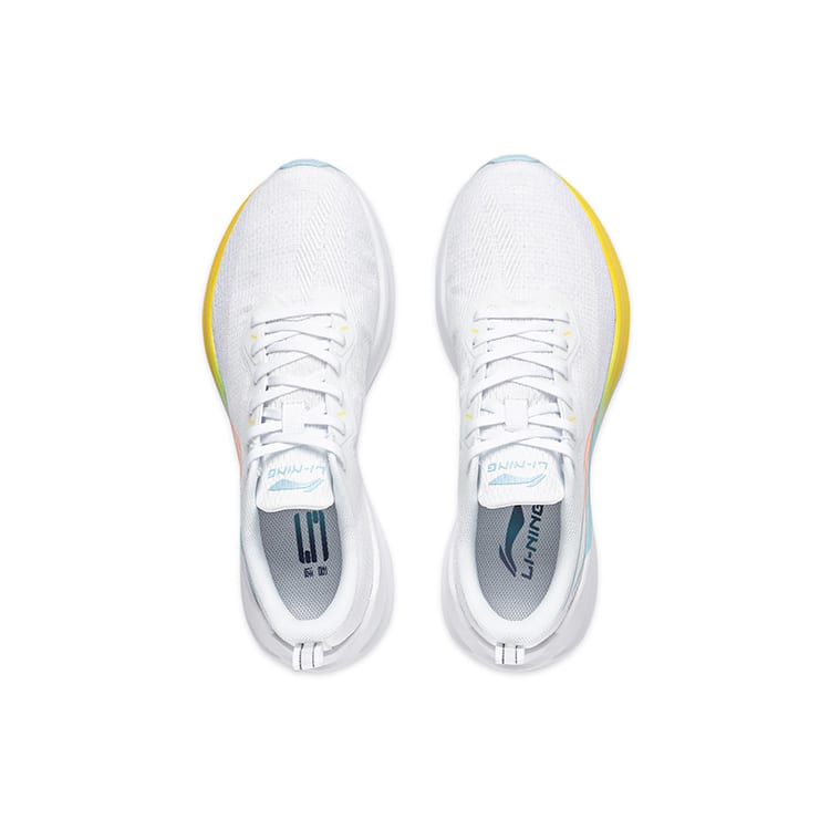 Li Ning Wuyue Cushioning Slip Resistant Abrasion Resistant Breathable Low Top Casual Running Shoes Men's White ARST003-1