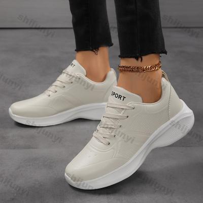 Sneakers da Donna Taglia Grande Primavera Autunno Moda Suola Morbida Leggere Scarpe Sportive da Corsa Comode Lacci Incrociati Scarpe Casual