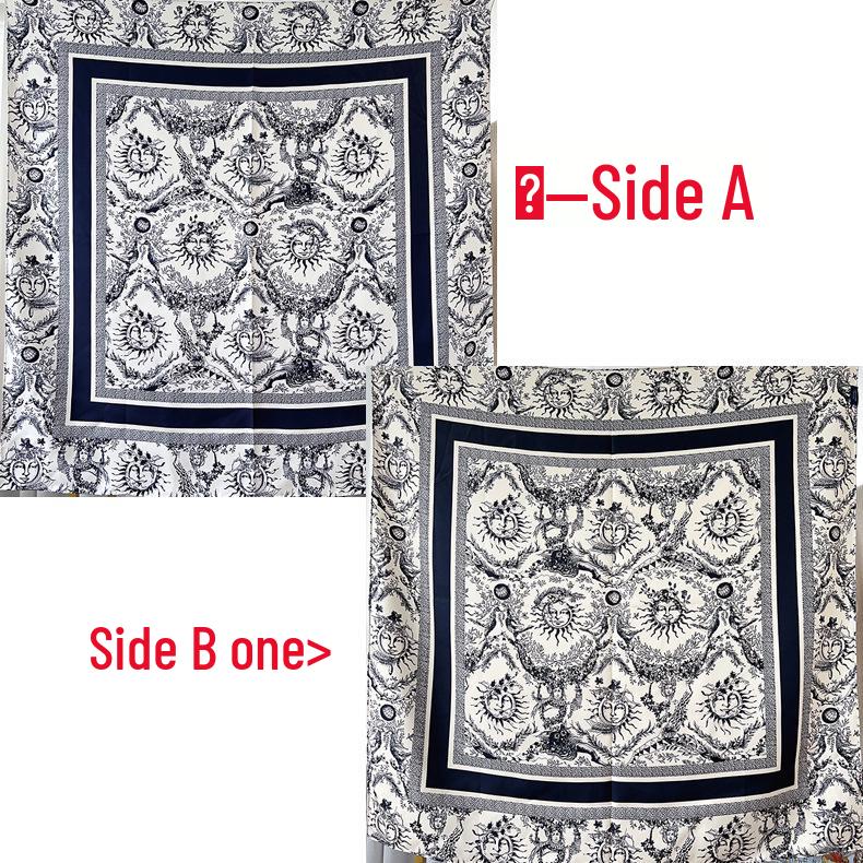 Elegant Thickened Mulberry Silk Twill Scarf/Shawl - Dual-Color Print for Women