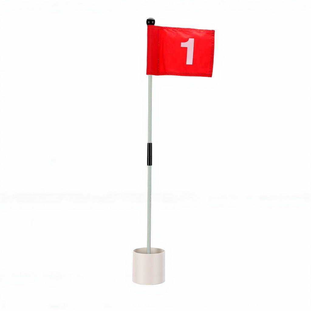 Pin Flag Hole Cup Set Detachable Flagstick 1 Numbered Putting Green Flag and Pole for Driving Range Backyard Yard Red