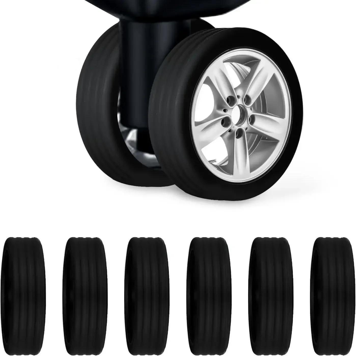 

Silicone Luggage Wheel Protector Cover Wheel Covers for Your Suitcases or Office Chair Caster Wheels Durable and Reduce Noise 8pcs чорний