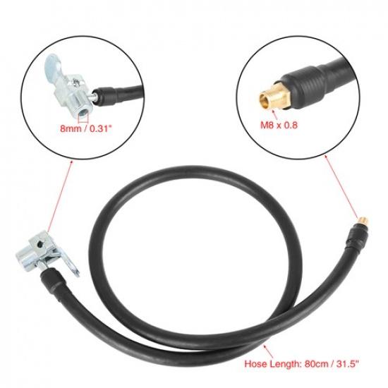 80cm 315'' Tire Inflator Pump Hose Locking Air Chuck  for Car Motorcycle