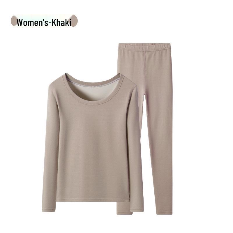 2025 Women's German Velvet Wool Silk Warm Underwear Set - Thick Base Layer for Autumn