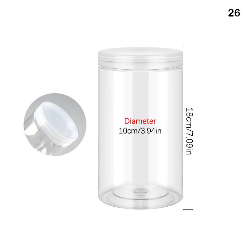 Plastic Packing Bottle Pet Clear Empty Seal Bottle Circular Bucket Storage Biscuit Jar Food Grade Sealed Cans Tank Container
