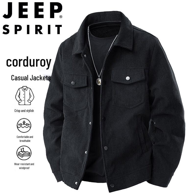 

JEEP SPIRIT Men s Retro Corduroy Lapel Jacket 5XL