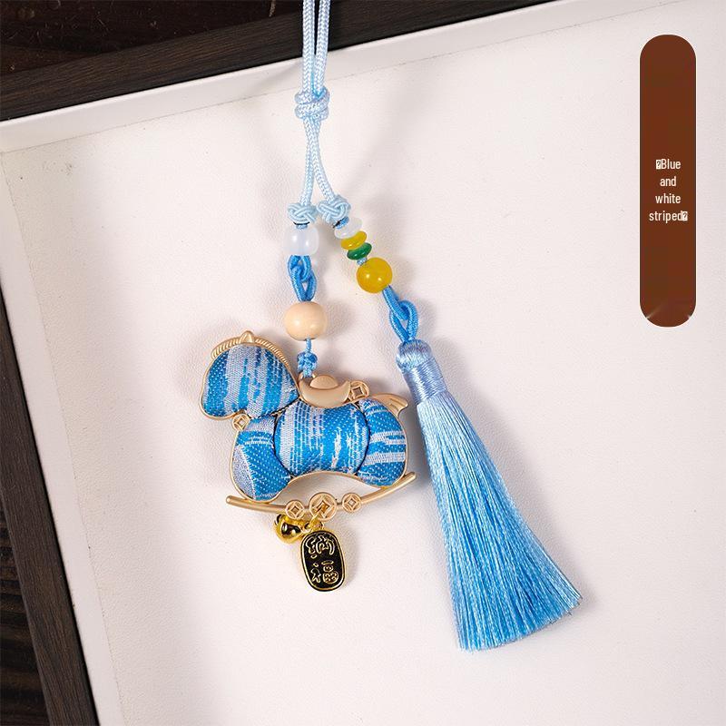 Handmade Year of the Horse Brocade Keychain Ornament