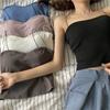 Ölgemälde Mädchen Geripptes Baumwoll-Spaghettiträger-Tanktop mit Wickelbrust-Bandeau und Unsichtbarem Träger Wunderschönes Rückendesign für Frauen