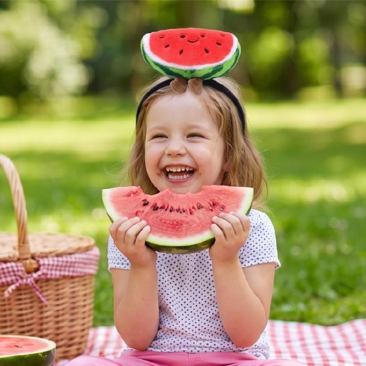 Makeup Hair Headband with Plush Watermelon Accent Soft Costume Accessory Face Washing Hair Hoop for Kids Adults and Event