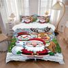 3pcs Santa Claus, Snowman, Reindeer Duvet Cover Set, 1 Duvet Cover + 2 Pillowcases (No Insert), High-Definition Print, Home & Dorm Yy251123026