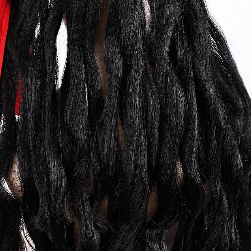 Adult Men's Caribbean Pirate Hat Wig Halloween Stage Performance Pirate Captain Costume Wig Party Accessories Jack Sparrow Wig