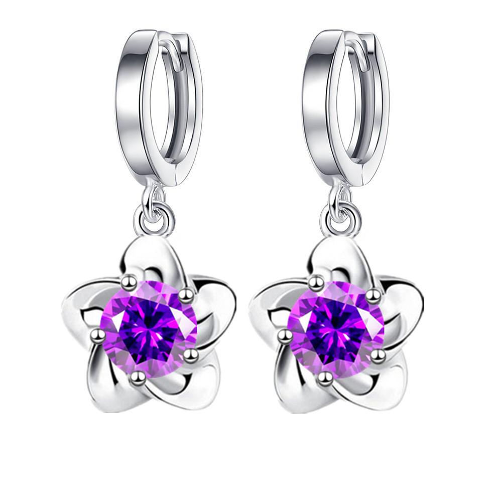 Moissanite Rhinestone Earrings with Plum Blossoms Long Earrings for Women Earrings for Women