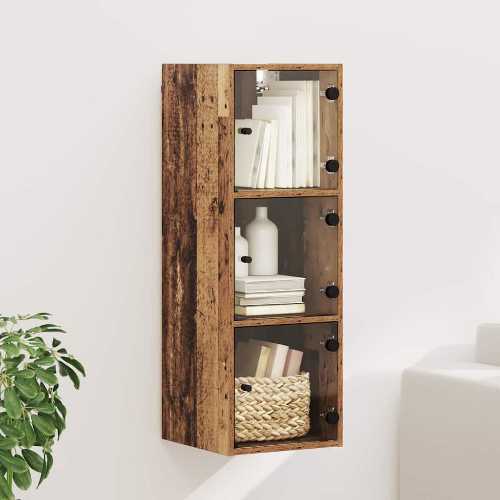 Wall Mounted Wall Cabinet Reclaimed Wood Look 35 x 37 x 102 cm Engineered Wood