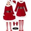 New Christmas Costume Girl Santa Dress Kids Mrs. Claus Clothing Stage