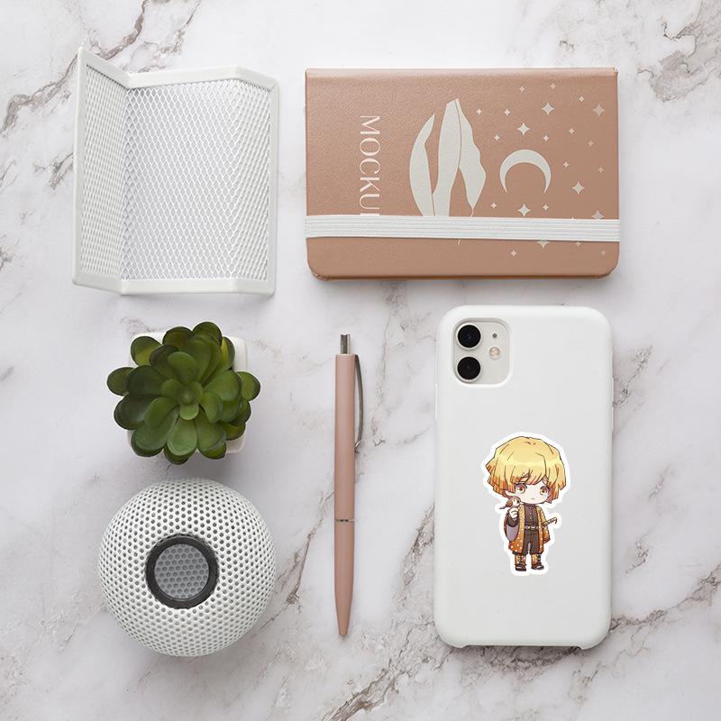 Demon Slayer Stickers: 50-Sheet Self-Adhesive Set for Scrapbooks, Phones, Tablets