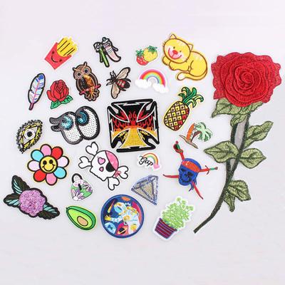 2Pc Rainbow Peace Patch Letter Flower Heart Star Boho Sew iron on Applique DIY