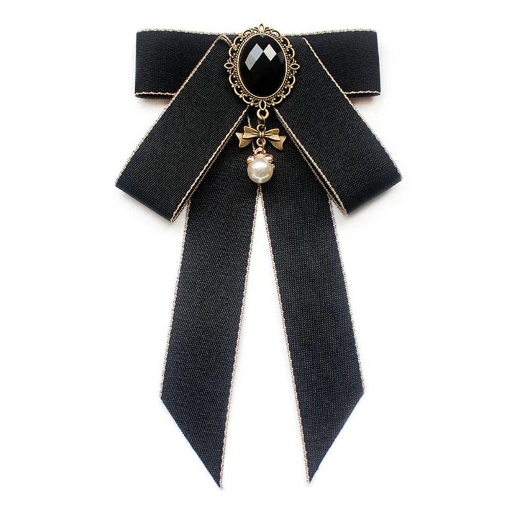 Luxulry Alloy Bow Tie Jewelry Accessories Rhinestone Crystal Rhinestone Bowtie Neck Decoration Bowknot Brooches