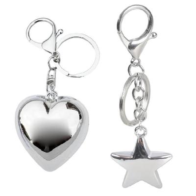 Delicate Heart/Star Pendant Keychain Colorful Keyring Charm Accessory Bag Purse Backpack Ornament for Women Girls