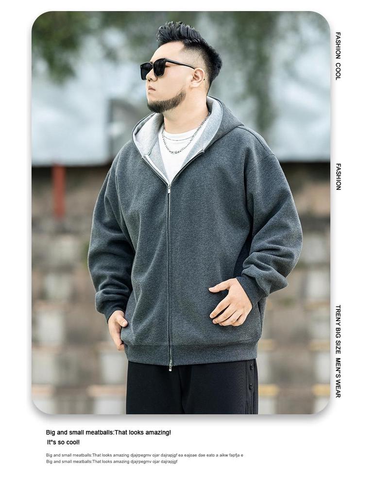 Men's Casual Hooded Zip-Up Jacket - Warm & Loose Fit for Autumn/Winter